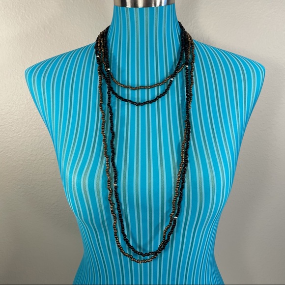 Bronze and black layered necklaces - Picture 14 of 16